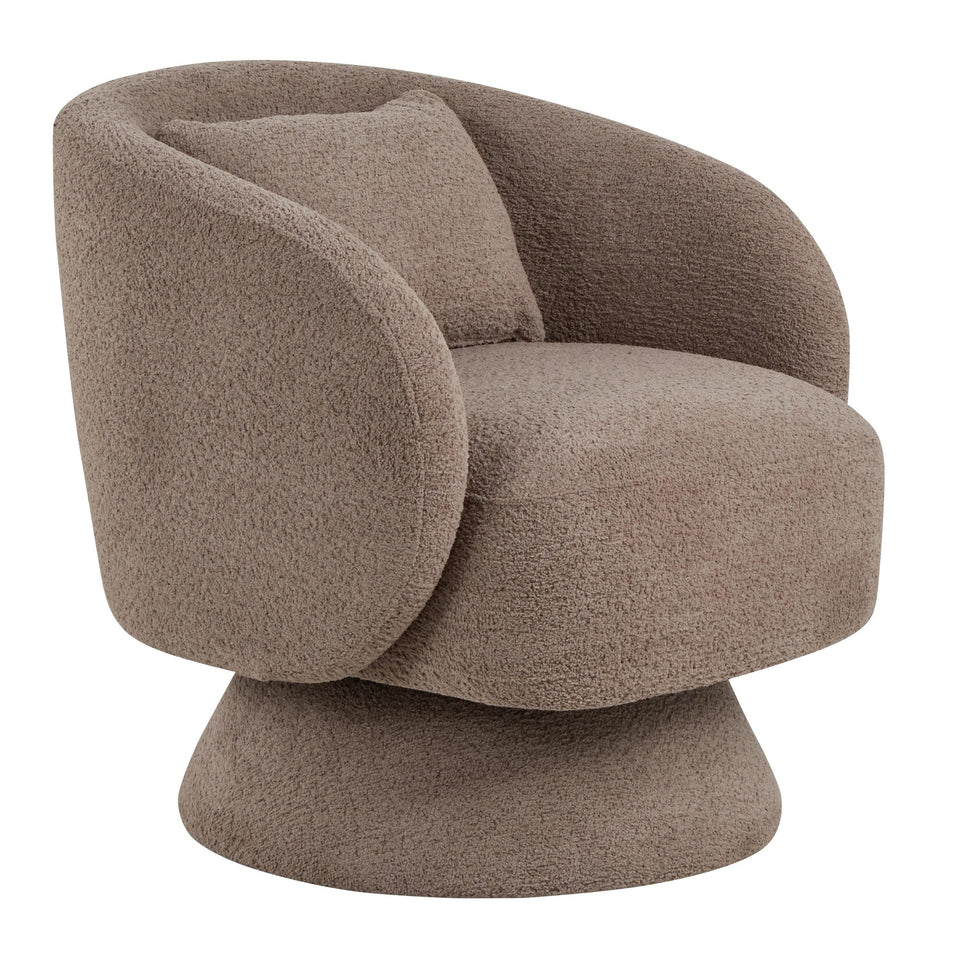 Zara Upholstered Swivel Accent Chair with Pillow