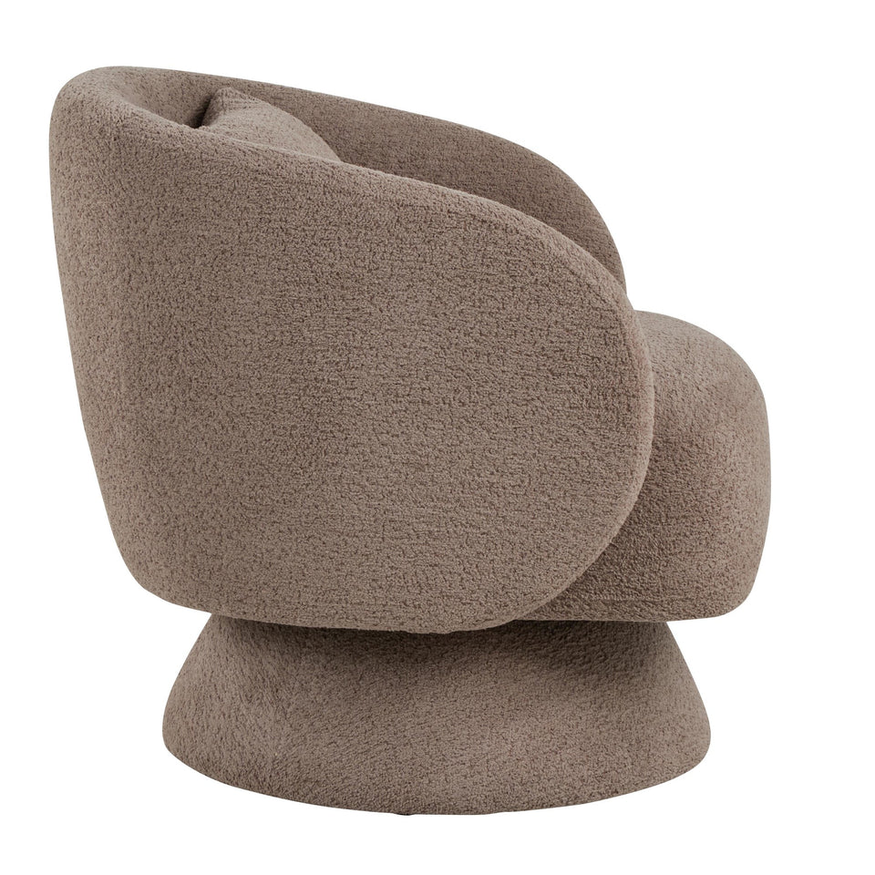 Zara Upholstered Swivel Accent Chair with Pillow