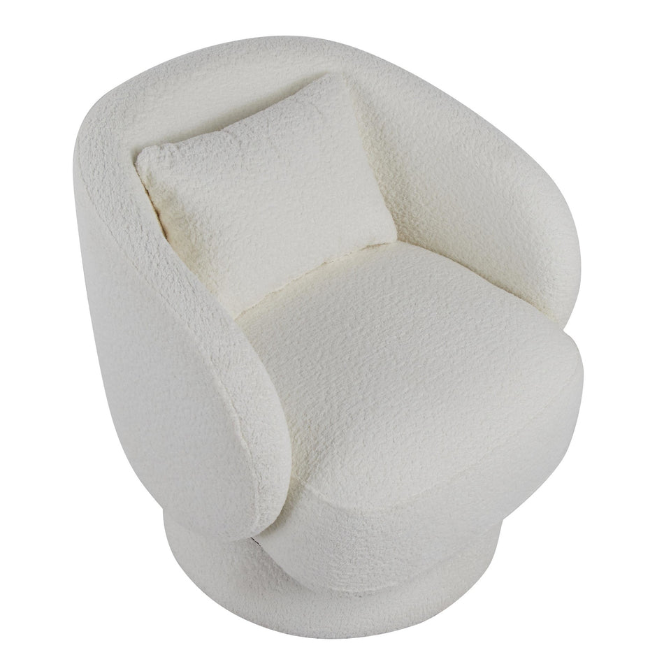 Zara Upholstered Swivel Accent Chair with Pillow