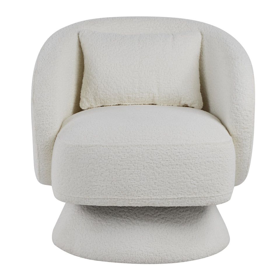 Zara Upholstered Swivel Accent Chair with Pillow