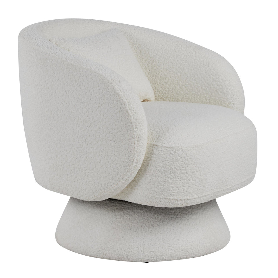 Zara Upholstered Swivel Accent Chair with Pillow