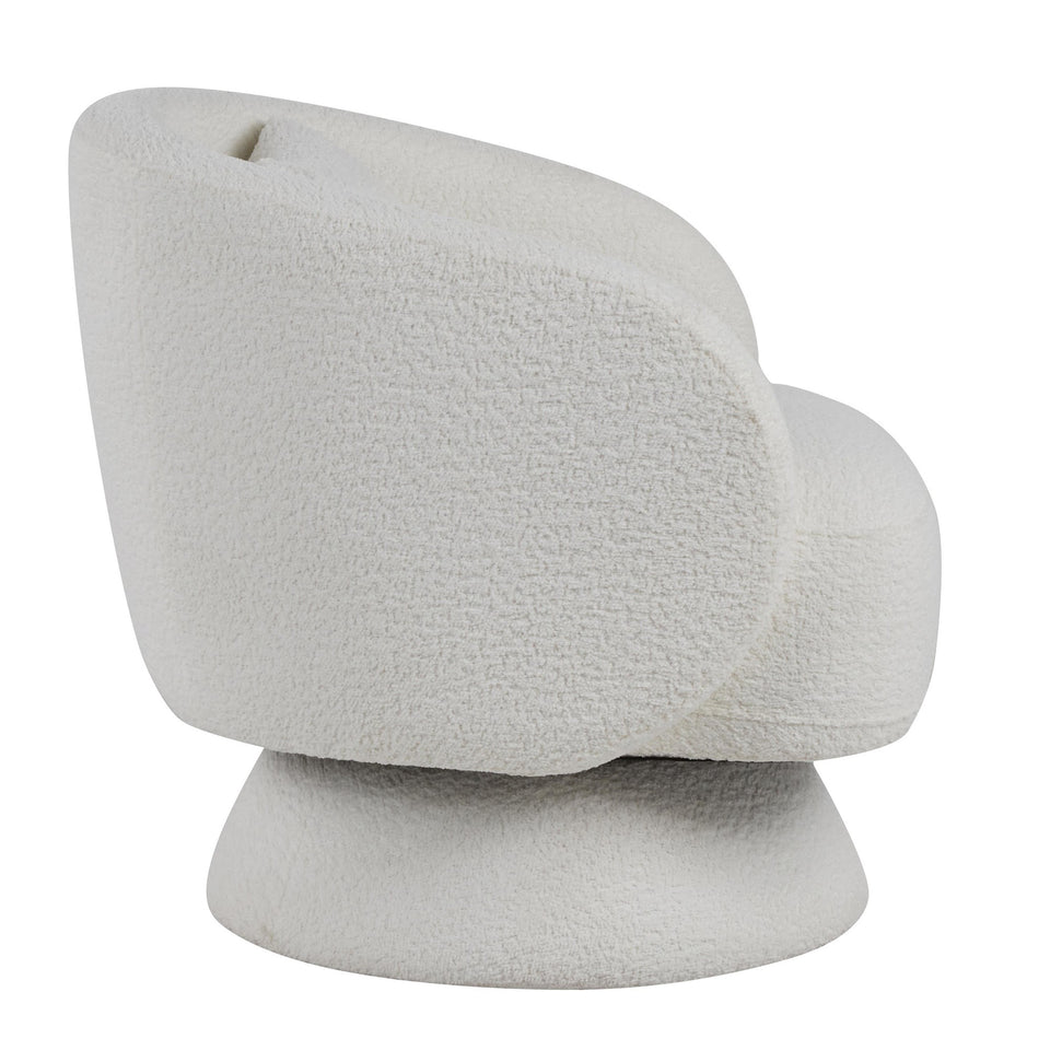 Zara Upholstered Swivel Accent Chair with Pillow