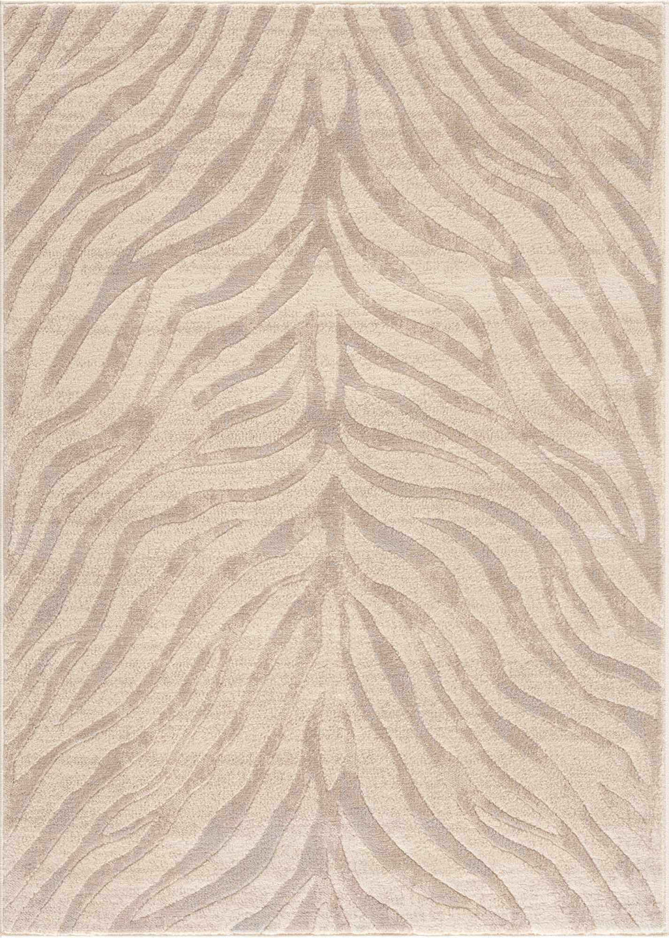 Beige Manteca Zebra Print Area Rug