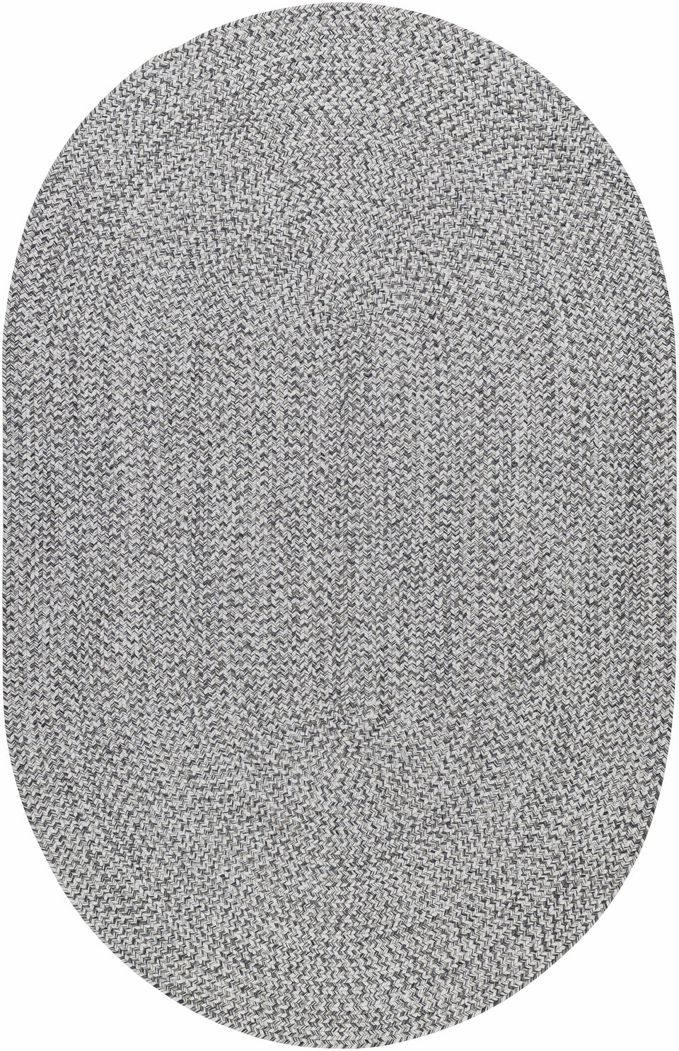 Cream Charcoal Braided Faux Jute Outdoor Rug