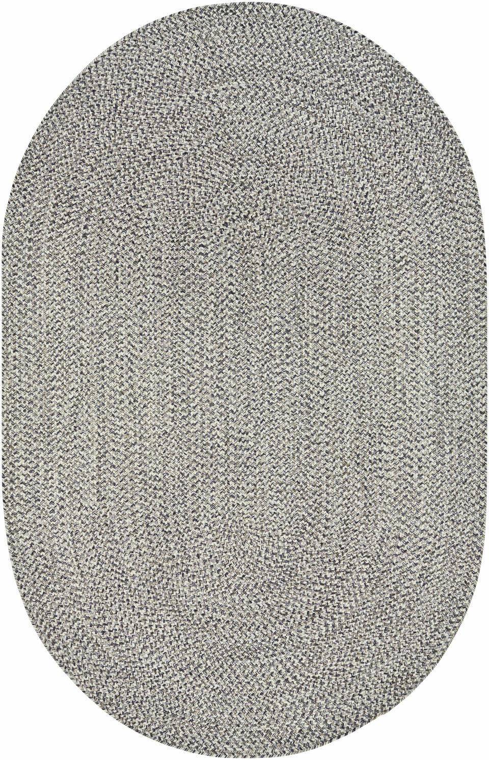Cream Charcoal Braided Faux Jute Outdoor Rug