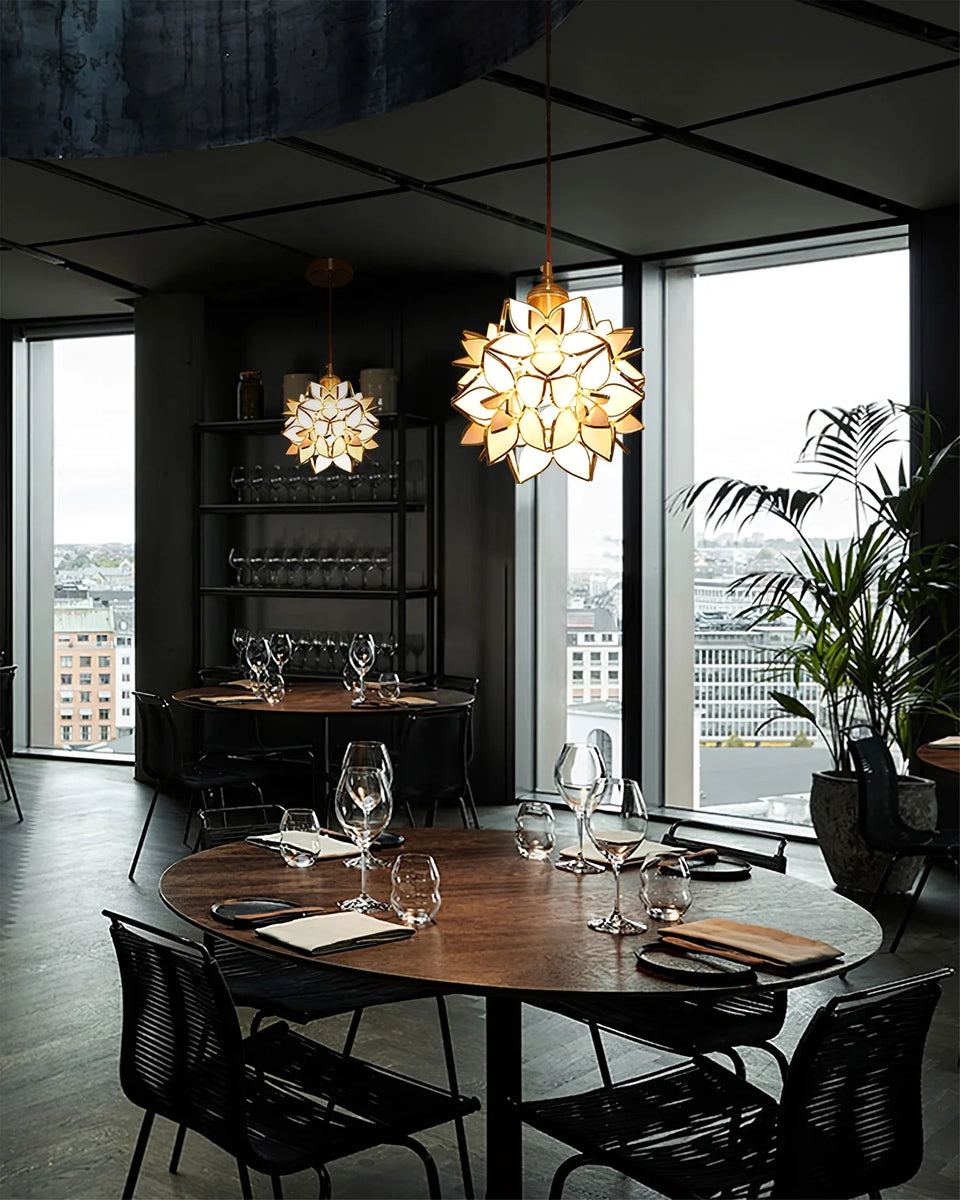 Floral Glass Pendant Lamp