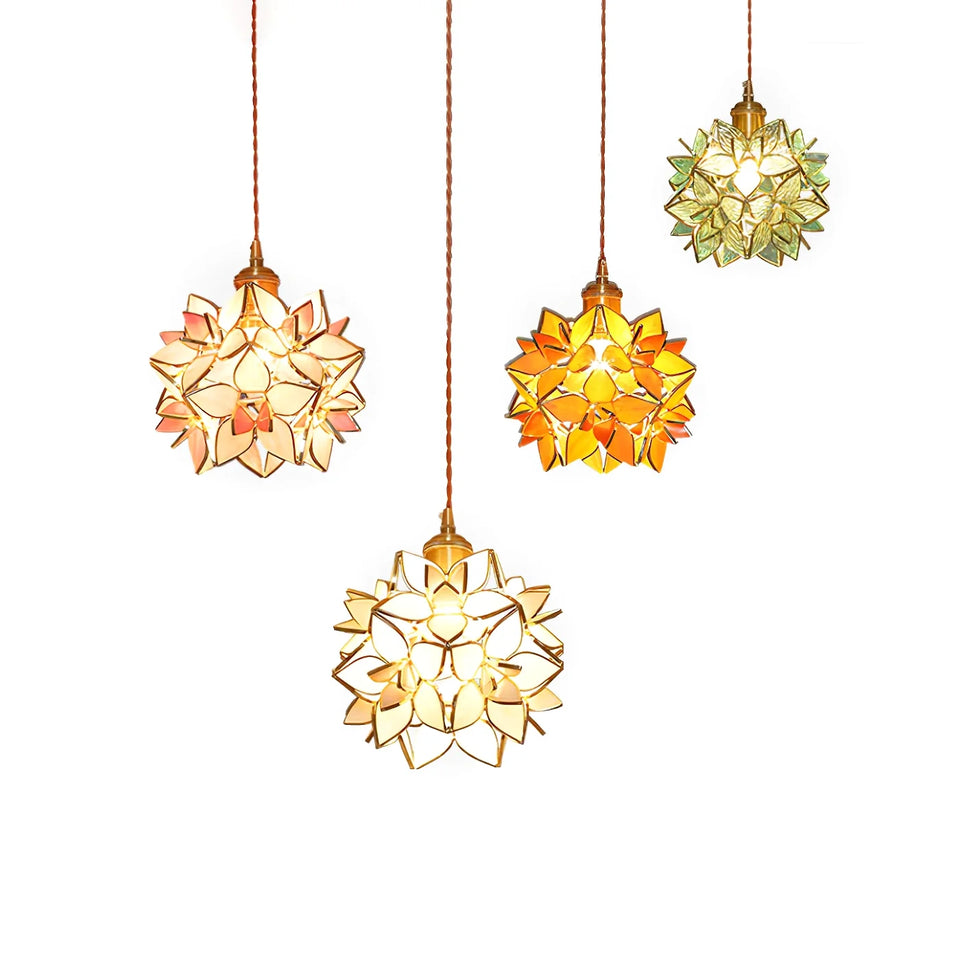 Floral Glass Pendant Lamp