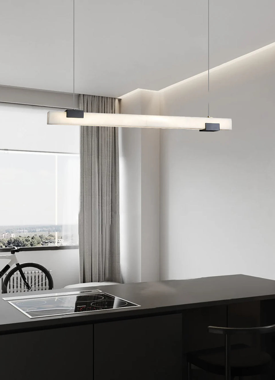 Alabaster Cary Black Pendant Light
