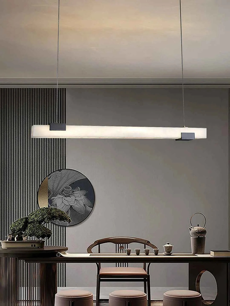 Alabaster Cary Black Pendant Light