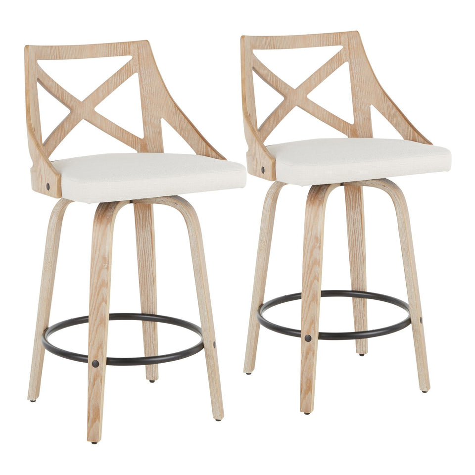 Charlotte 26" Fixed-Height Counter Stool - Set of 2