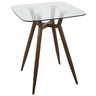 Walnut Metal, Clear Glass
