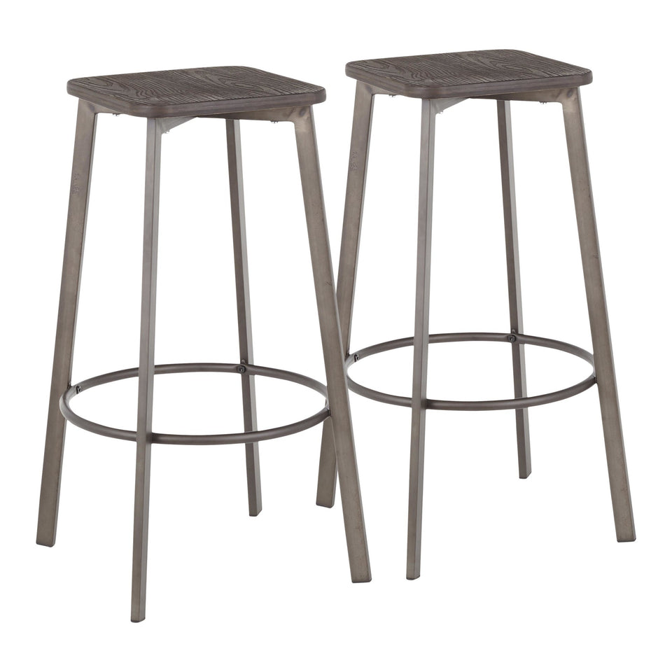 Clara Square 30" Fixed-Height Barstool - Set of 2