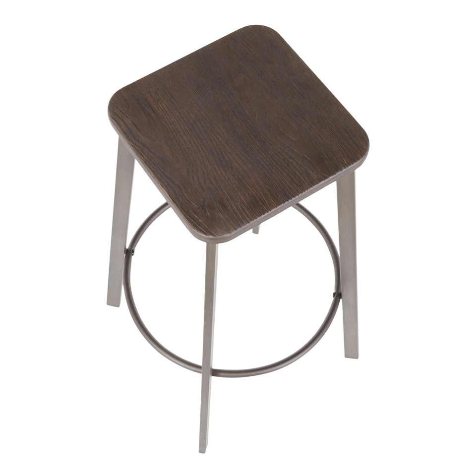 Clara Square 30" Fixed-Height Barstool - Set of 2
