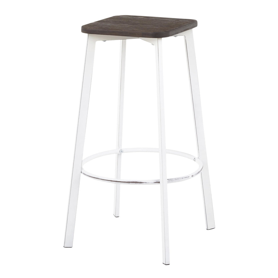Clara Square 30" Fixed-Height Barstool - Set of 2