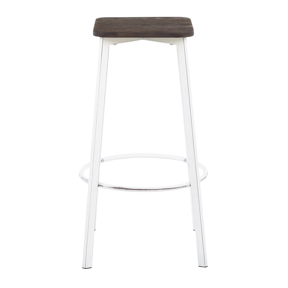 Clara Square 30" Fixed-Height Barstool - Set of 2