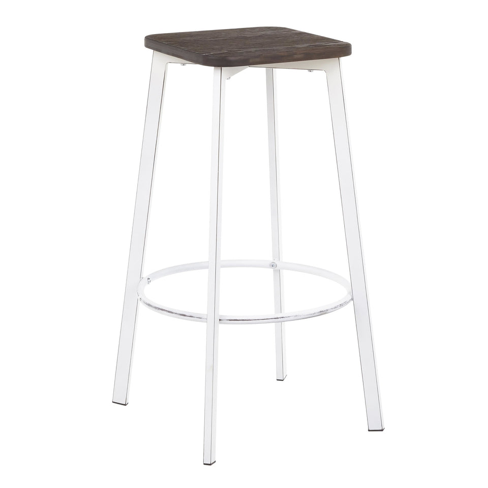 Clara Square 30" Fixed-Height Barstool - Set of 2