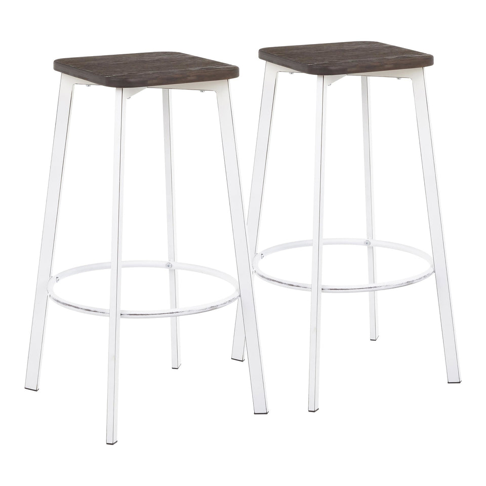 Clara Square 30" Fixed-Height Barstool - Set of 2