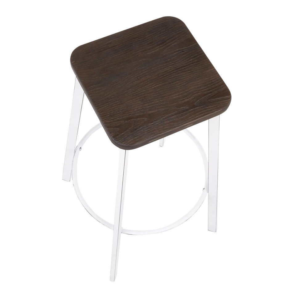 Clara Square 30" Fixed-Height Barstool - Set of 2