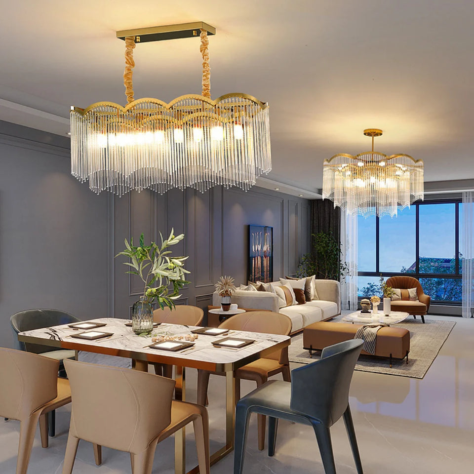 Classic Maria Glass Rod Chandelier