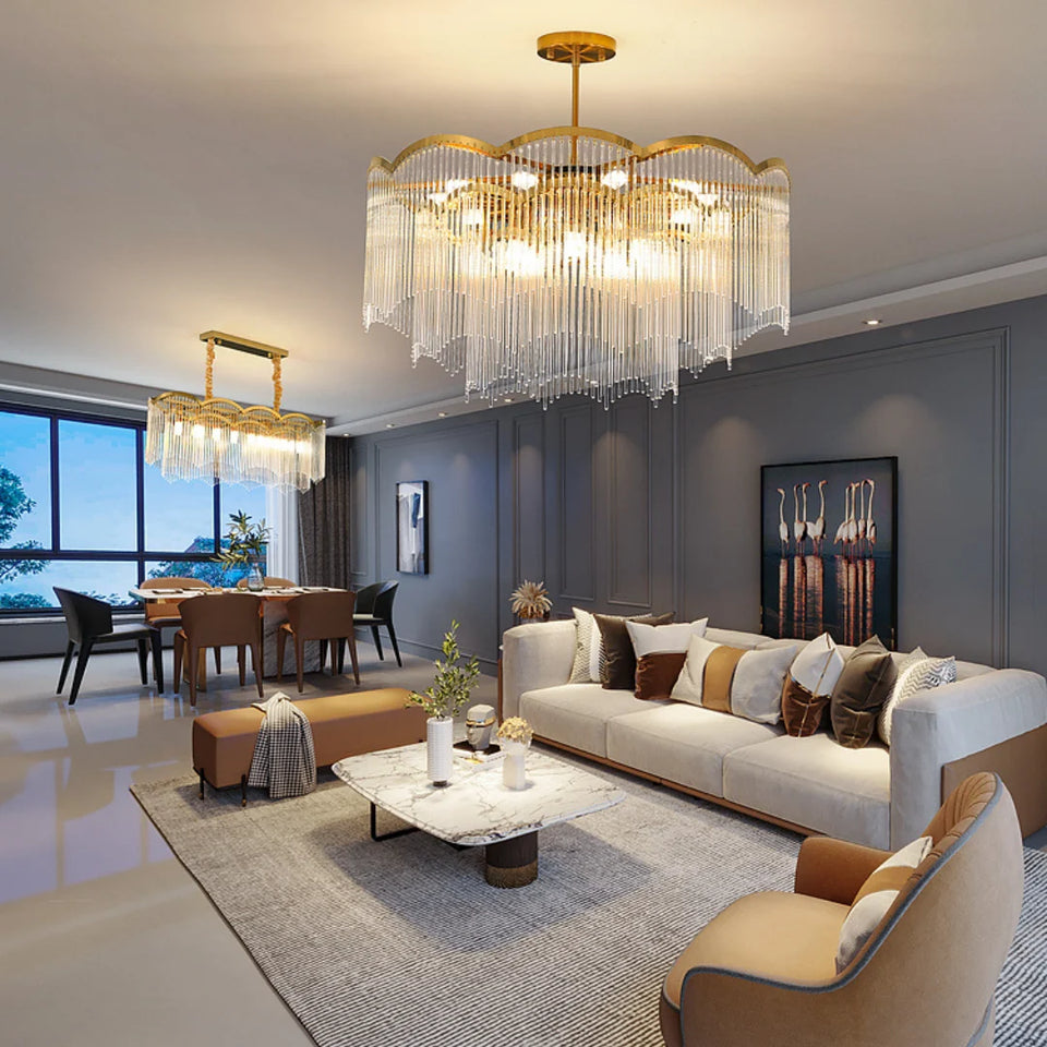 Classic Maria Glass Rod Chandelier