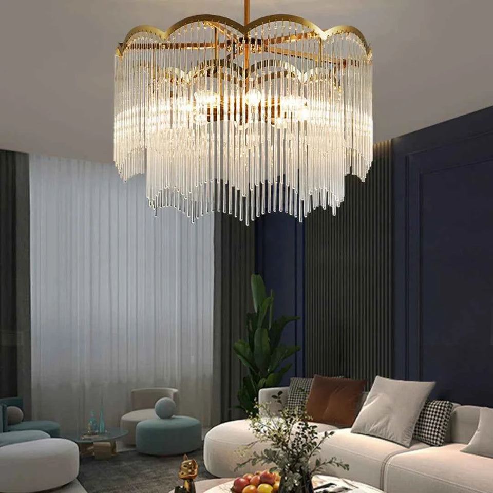 Classic Maria Glass Rod Chandelier
