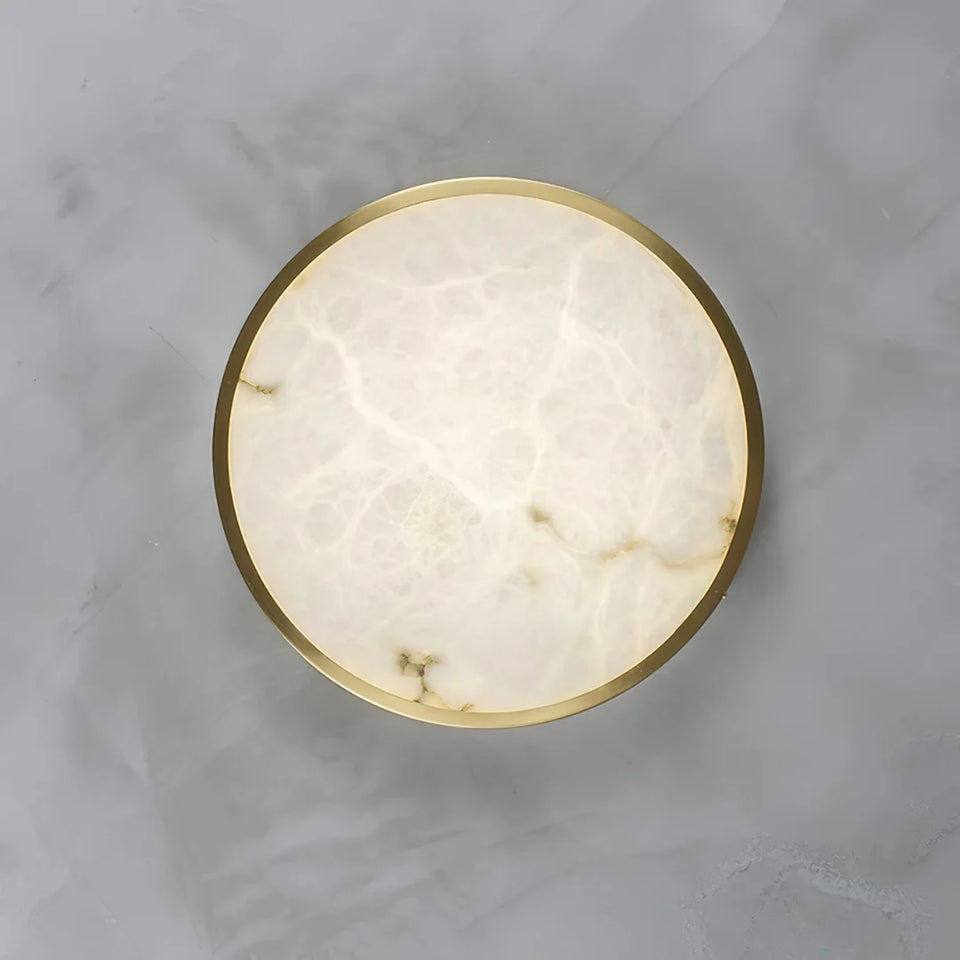 Column Alabaster Round Ceiling Lamp