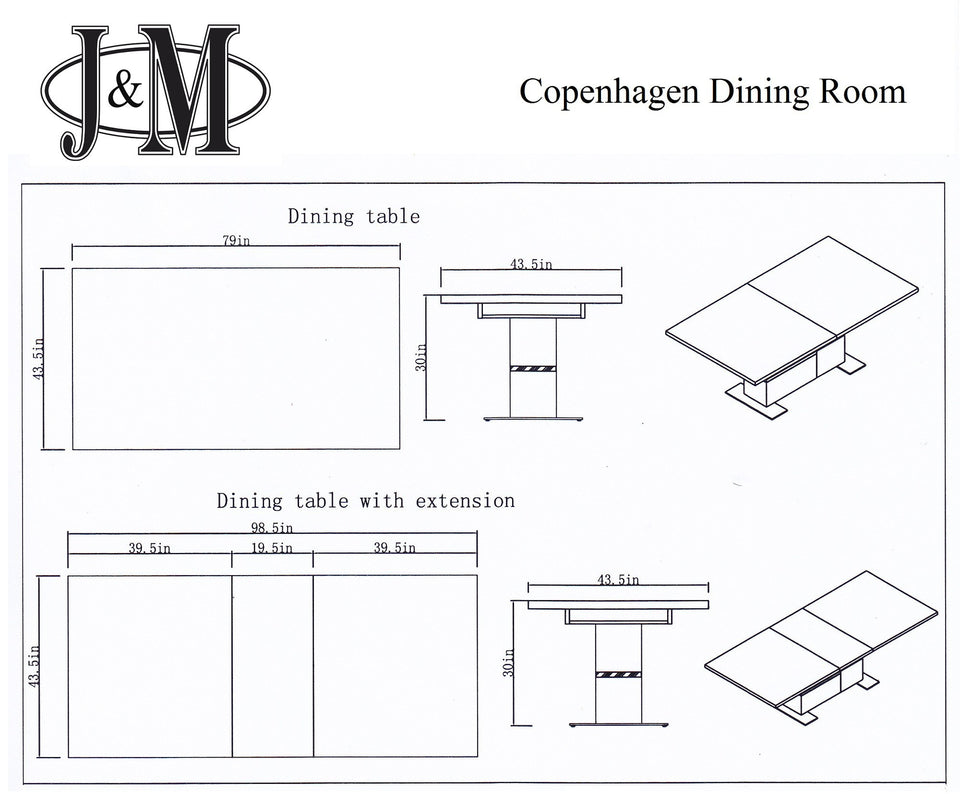 Copenhagen Dining Table Only
