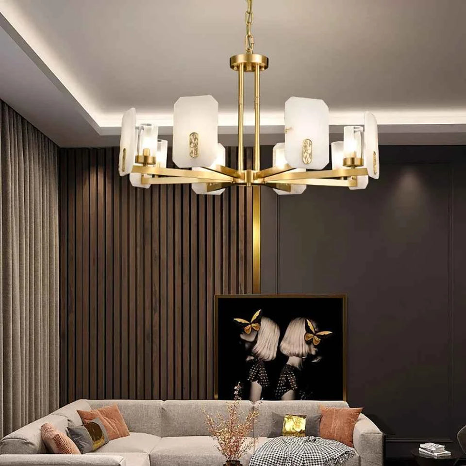 Luxury Copper Marble Chandelier