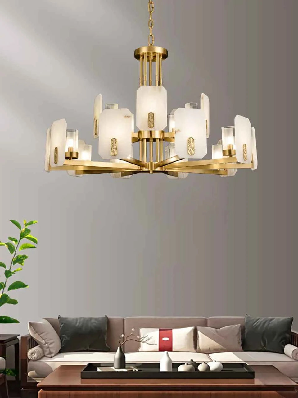 Luxury Copper Marble Chandelier