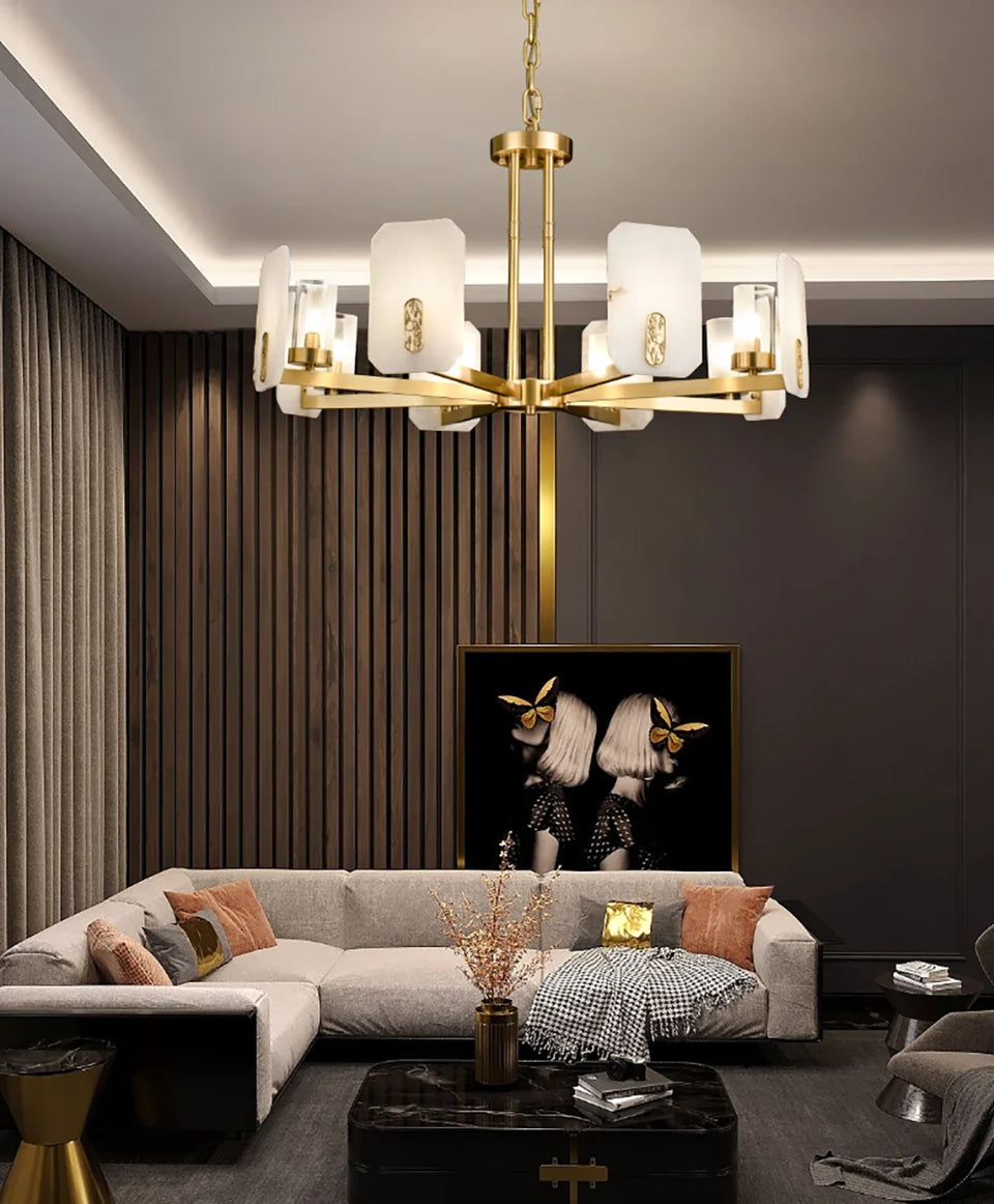 Luxury Copper Marble Chandelier