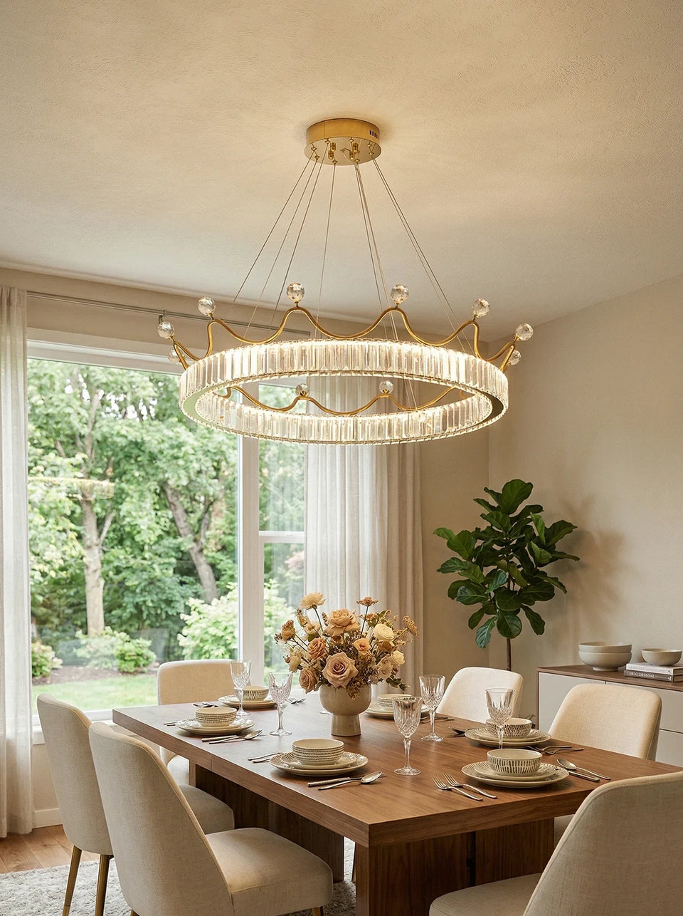 Crown Crystal Round Crystal Chandelier