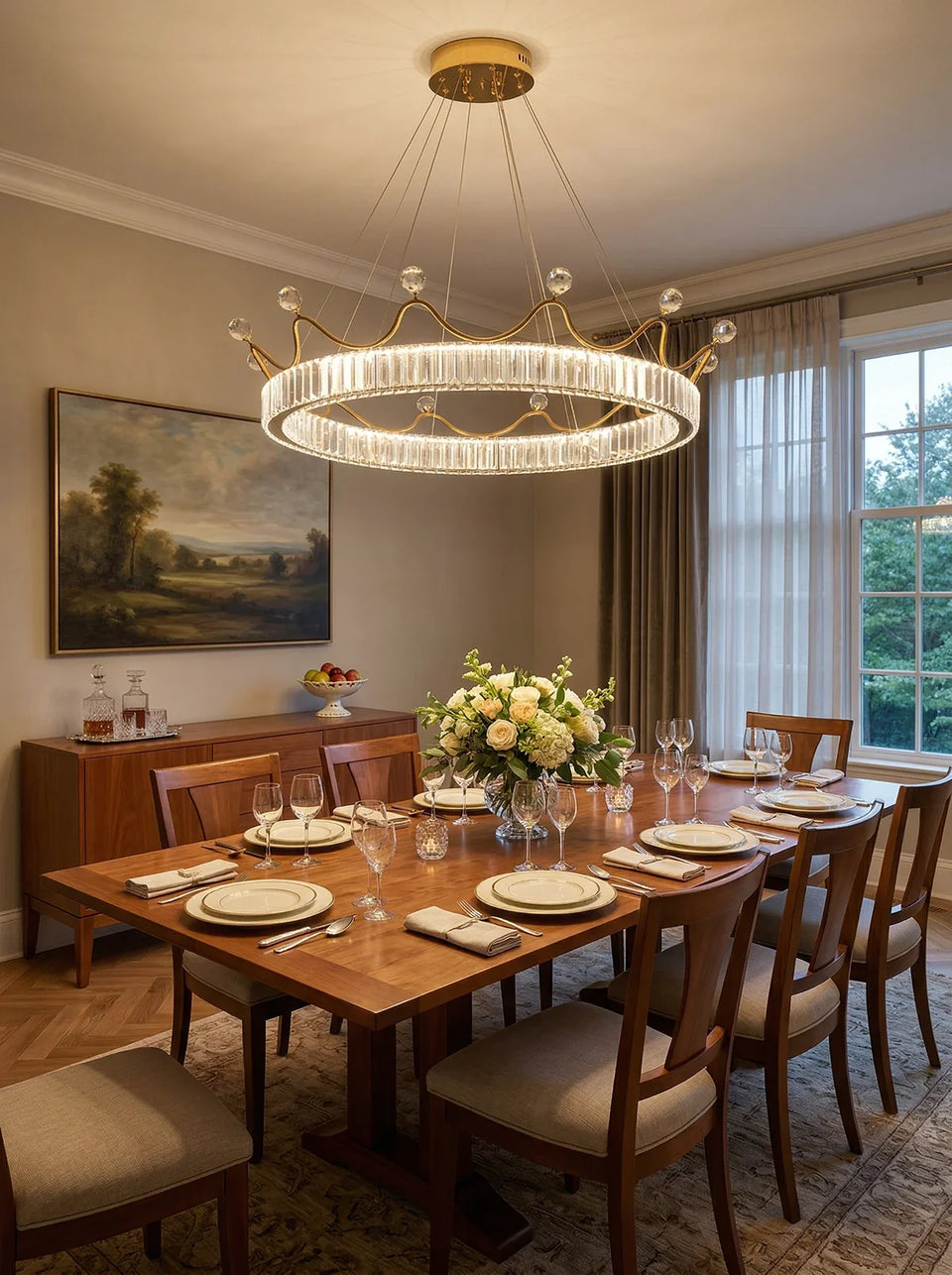 Crown Crystal Round Crystal Chandelier