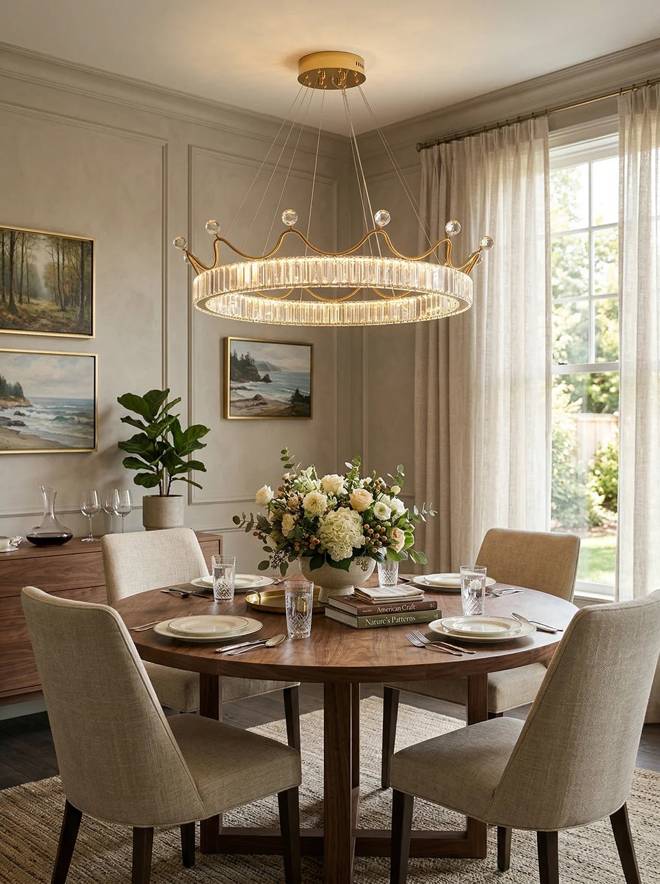 Crown Crystal Round Crystal Chandelier