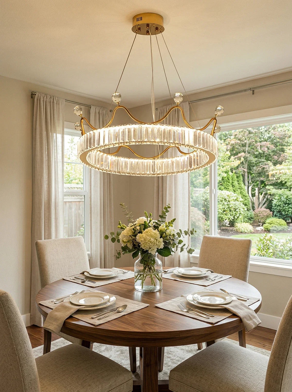 Crown Crystal Round Crystal Chandelier