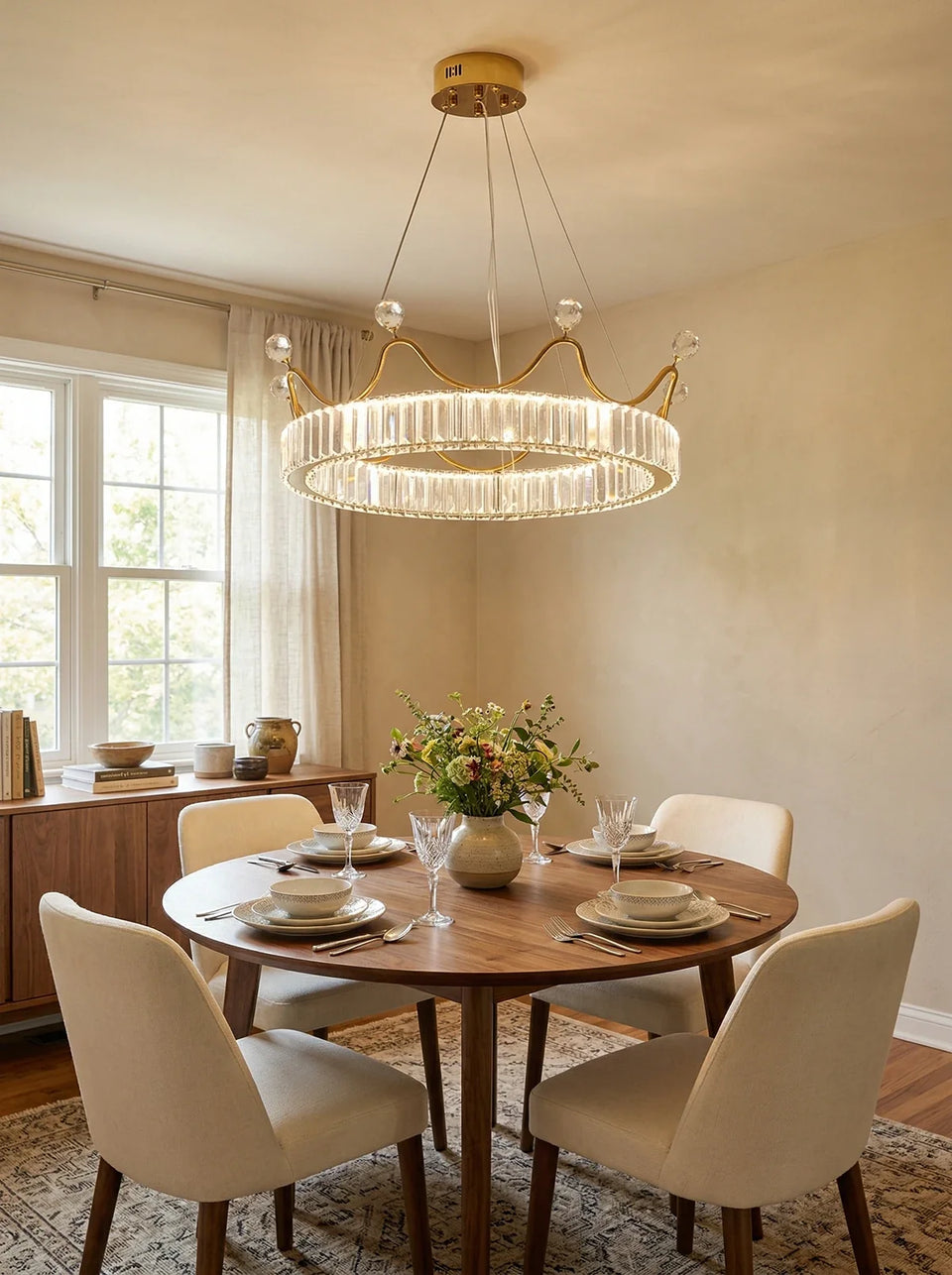 Crown Crystal Round Crystal Chandelier