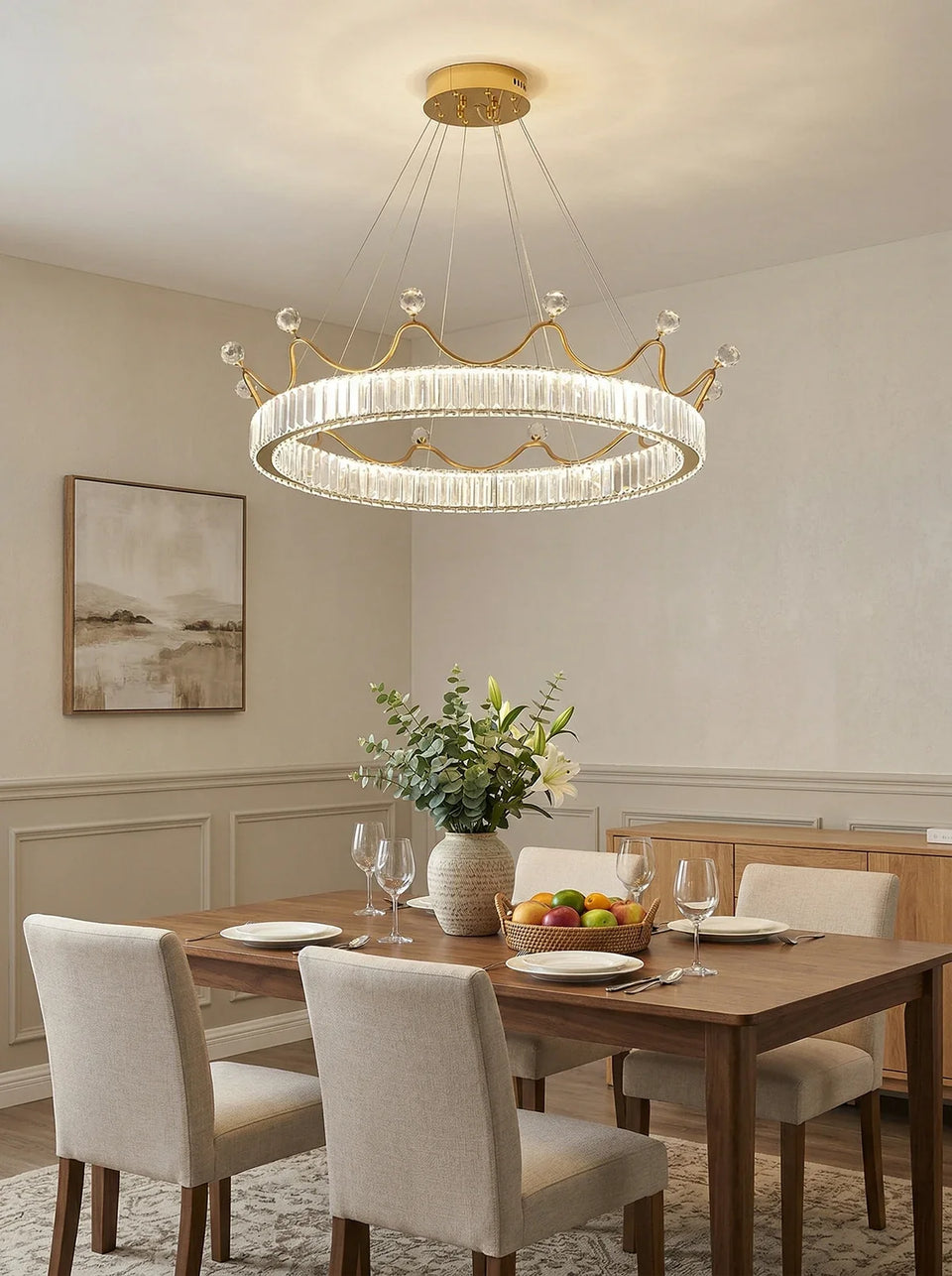Crown Crystal Round Crystal Chandelier