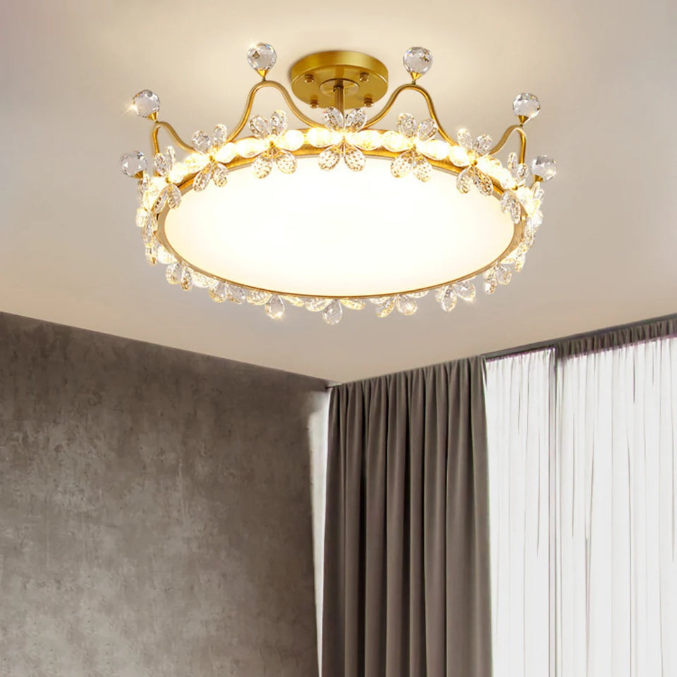 Crystal Crown Simple Ceiling Light