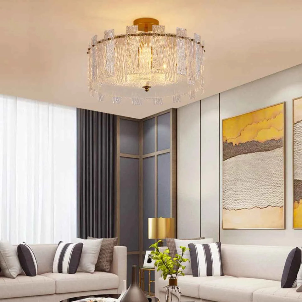 Crystal Gold Ceiling Lamp