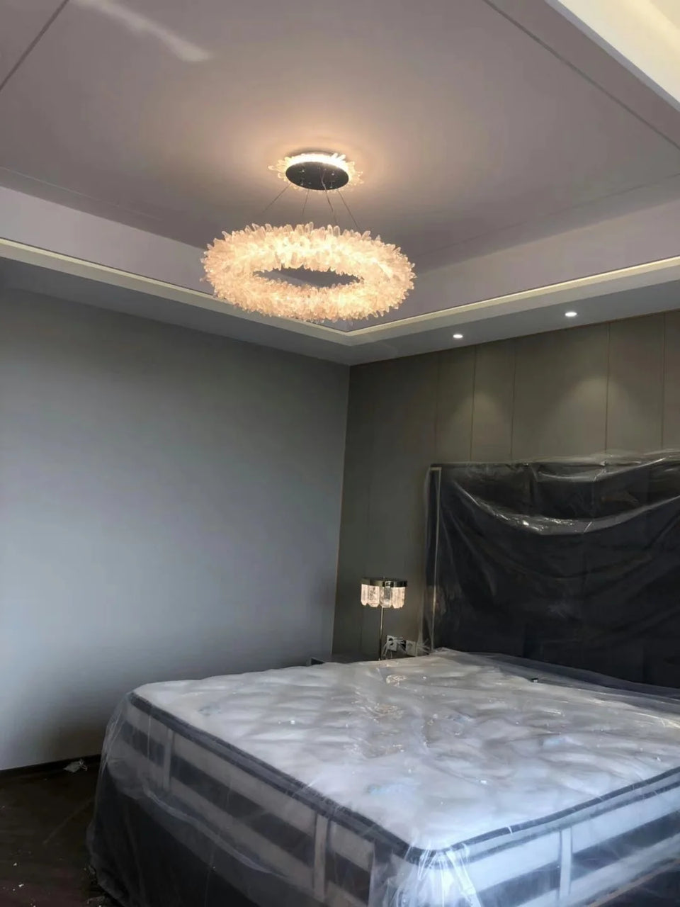 Crystal Brass Round Chandelier