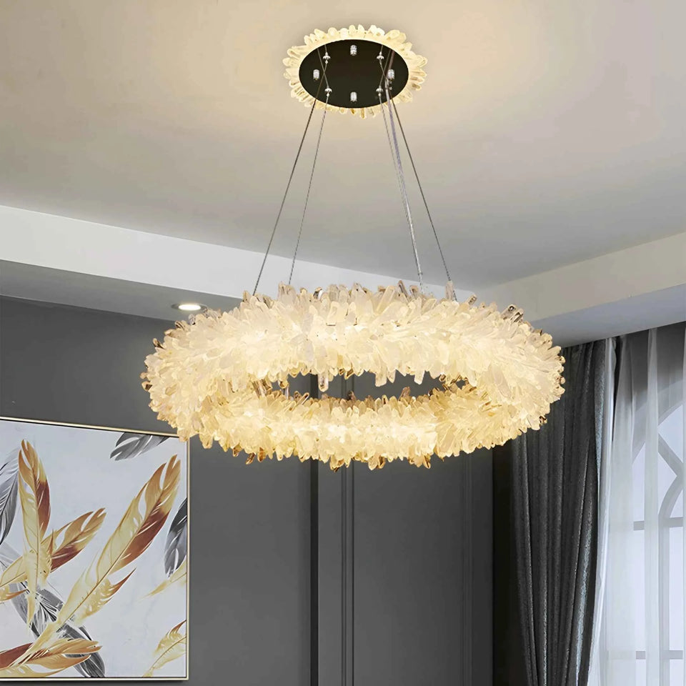 Crystal Brass Round Chandelier