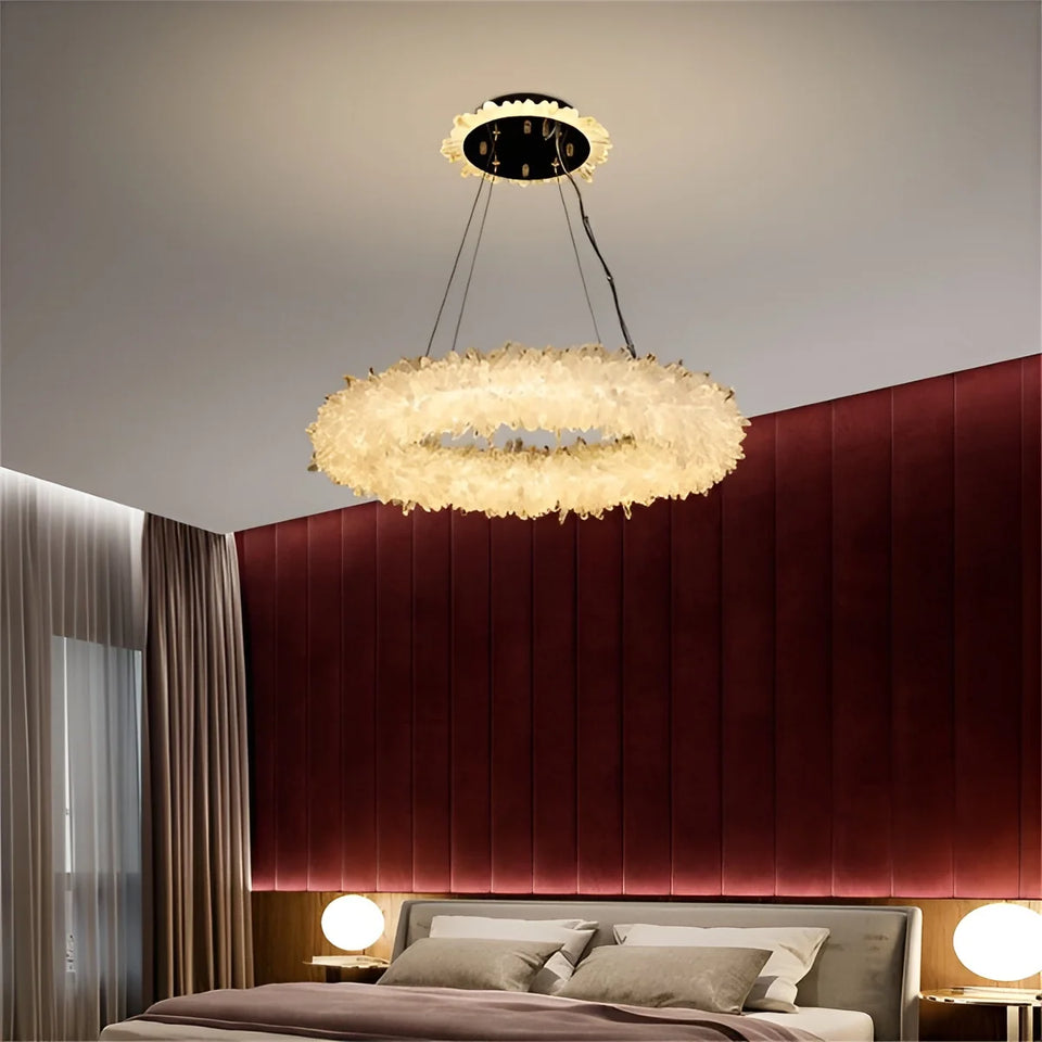 Crystal Brass Round Chandelier
