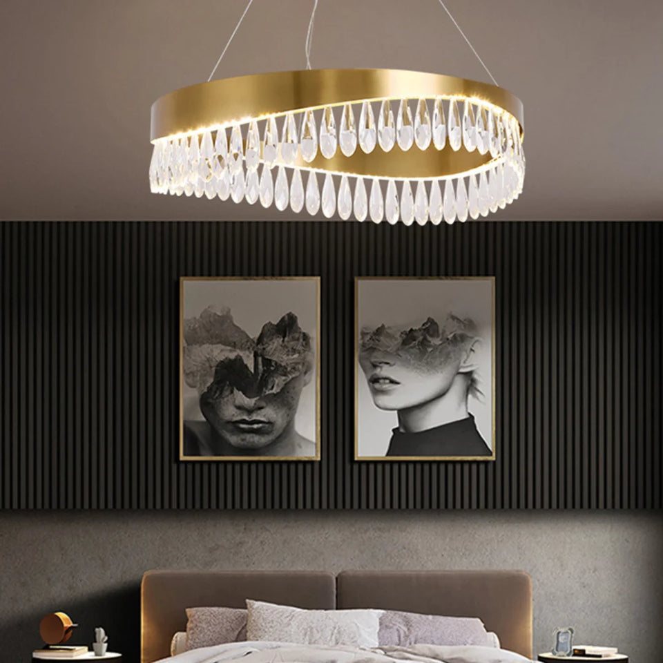 Golden Ring Crystal Light Luxury Chandelier