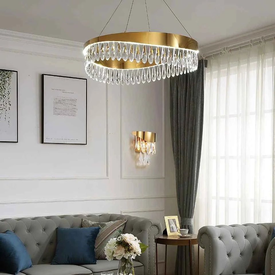 Golden Ring Crystal Light Luxury Chandelier