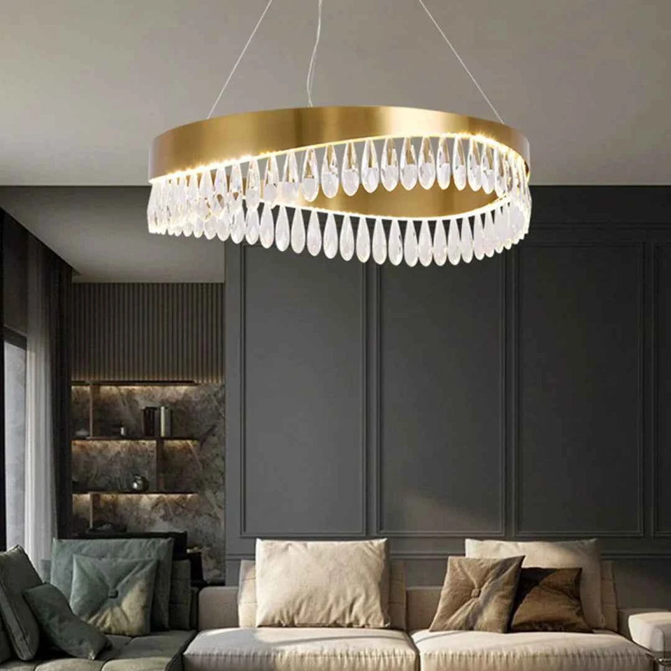 Golden Ring Crystal Light Luxury Chandelier