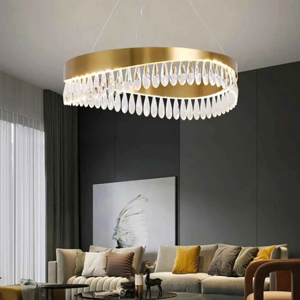 Golden Ring Crystal Light Luxury Chandelier
