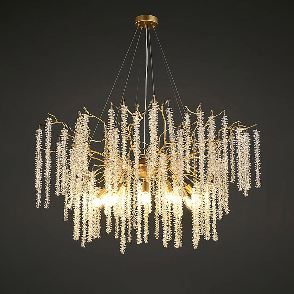 Crystal Wicker Chandelier