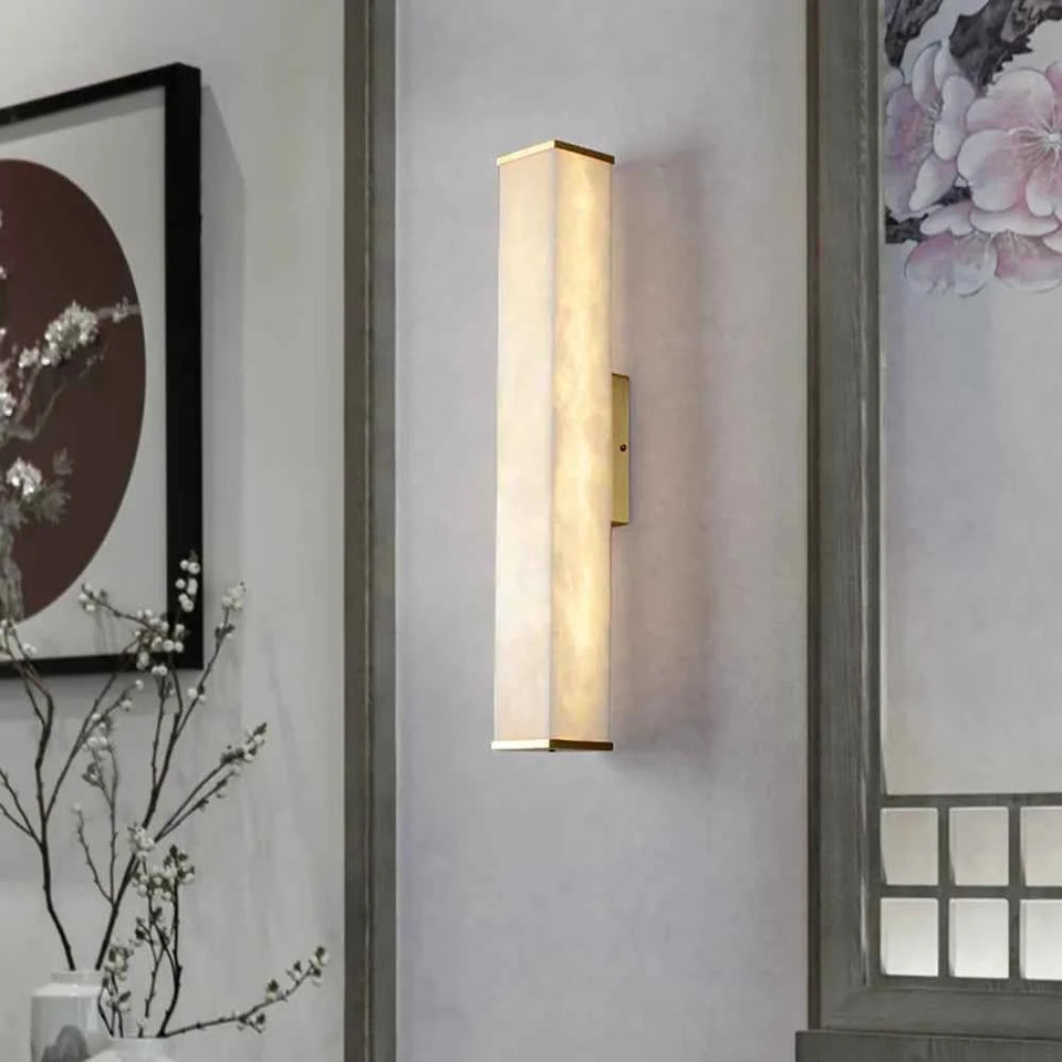 Cuboid Alabaster Wall Light