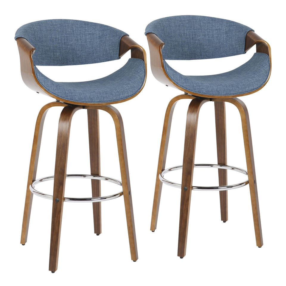 Curvini 30'' Fixed-Height Barstool - Set of 2