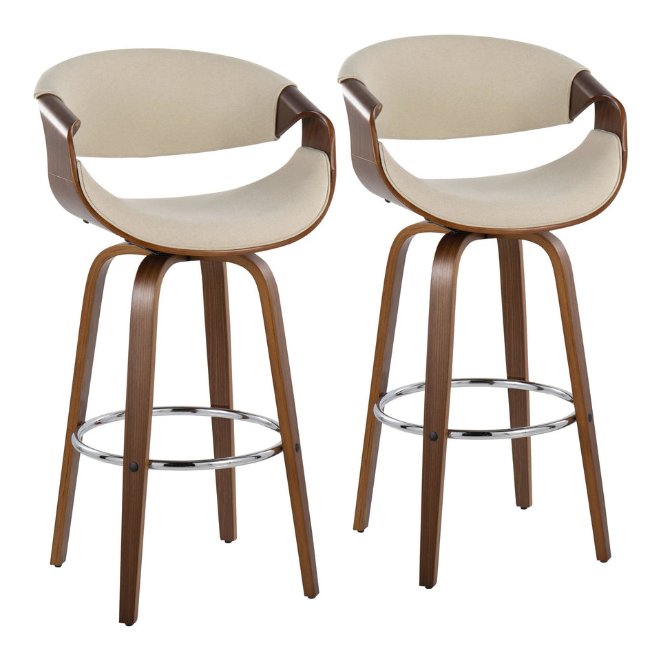 Curvini 30'' Fixed-Height Barstool - Set of 2