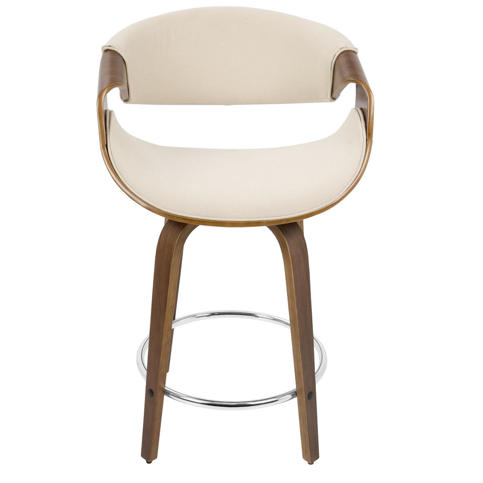 Curvini 24'' Fixed-Height Counter Stool with Swivel - Set of 2